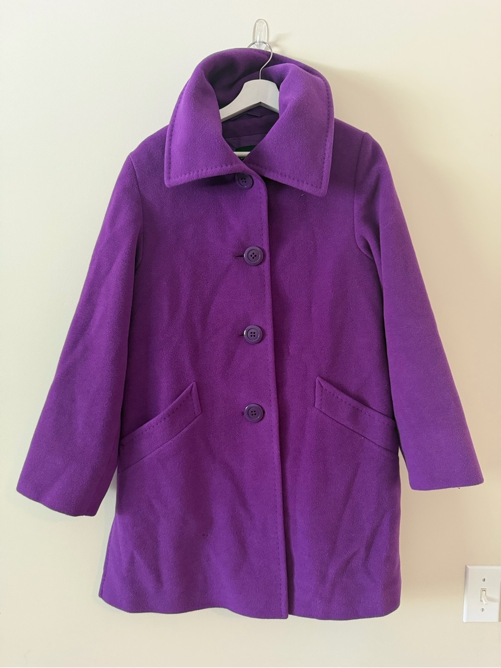 Basler Purple Wool-Blend Pea Coat